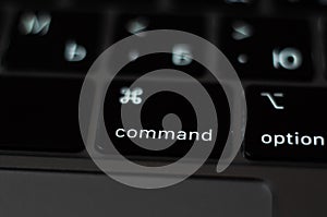Kiev, Ukraine - January 24, 2020: Function button Ã¢â¬ÅcommandÃ¢â¬Â on macbook pro keyboard